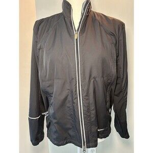 Vintage Y2K NIKE Black Multi pocket Nylon Full Zip Windbreaker Jacket Women’s M